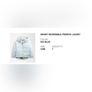 Baby girl north face reversible jacket 3-6 month